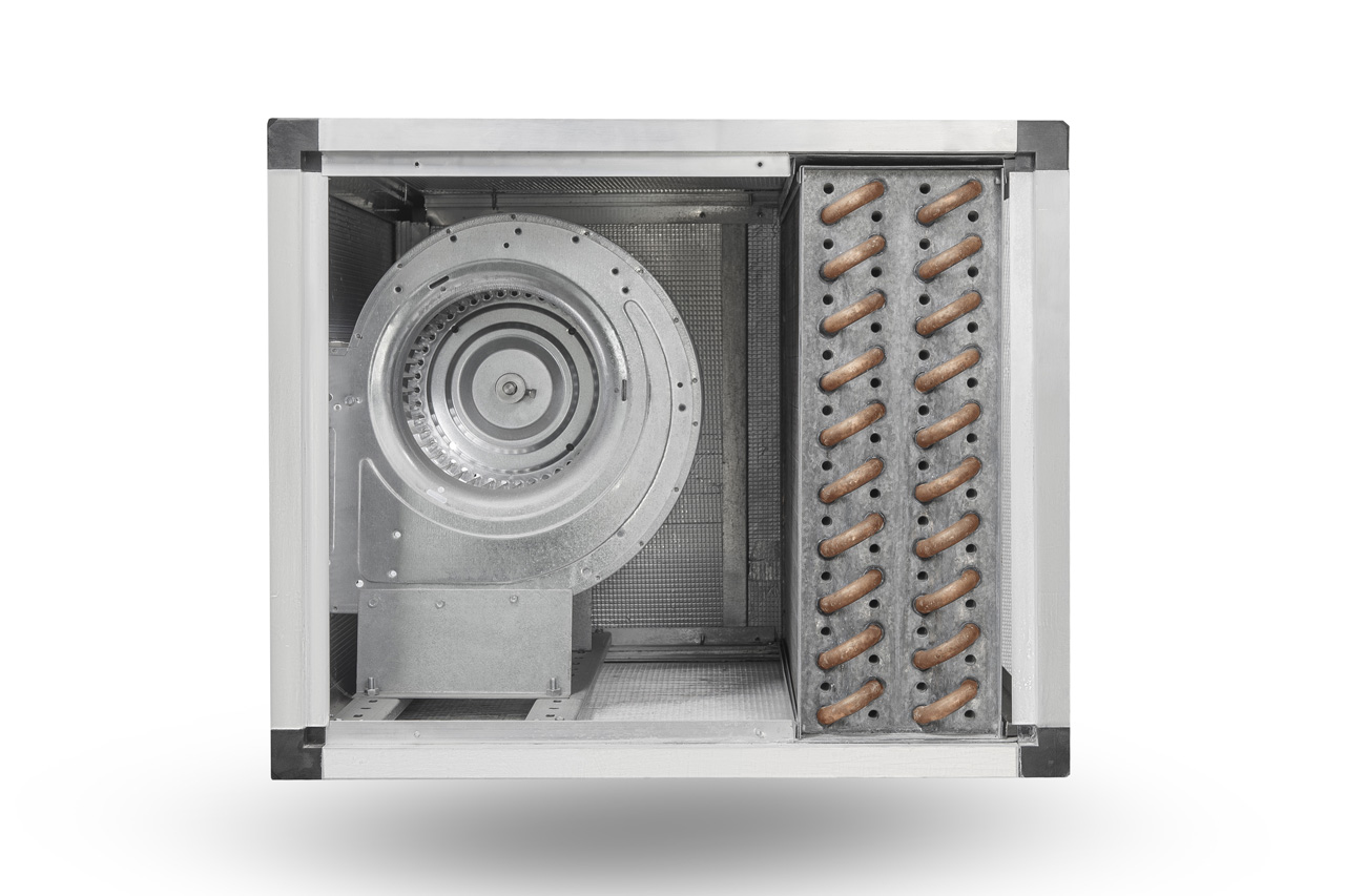 Fan section with heating coil